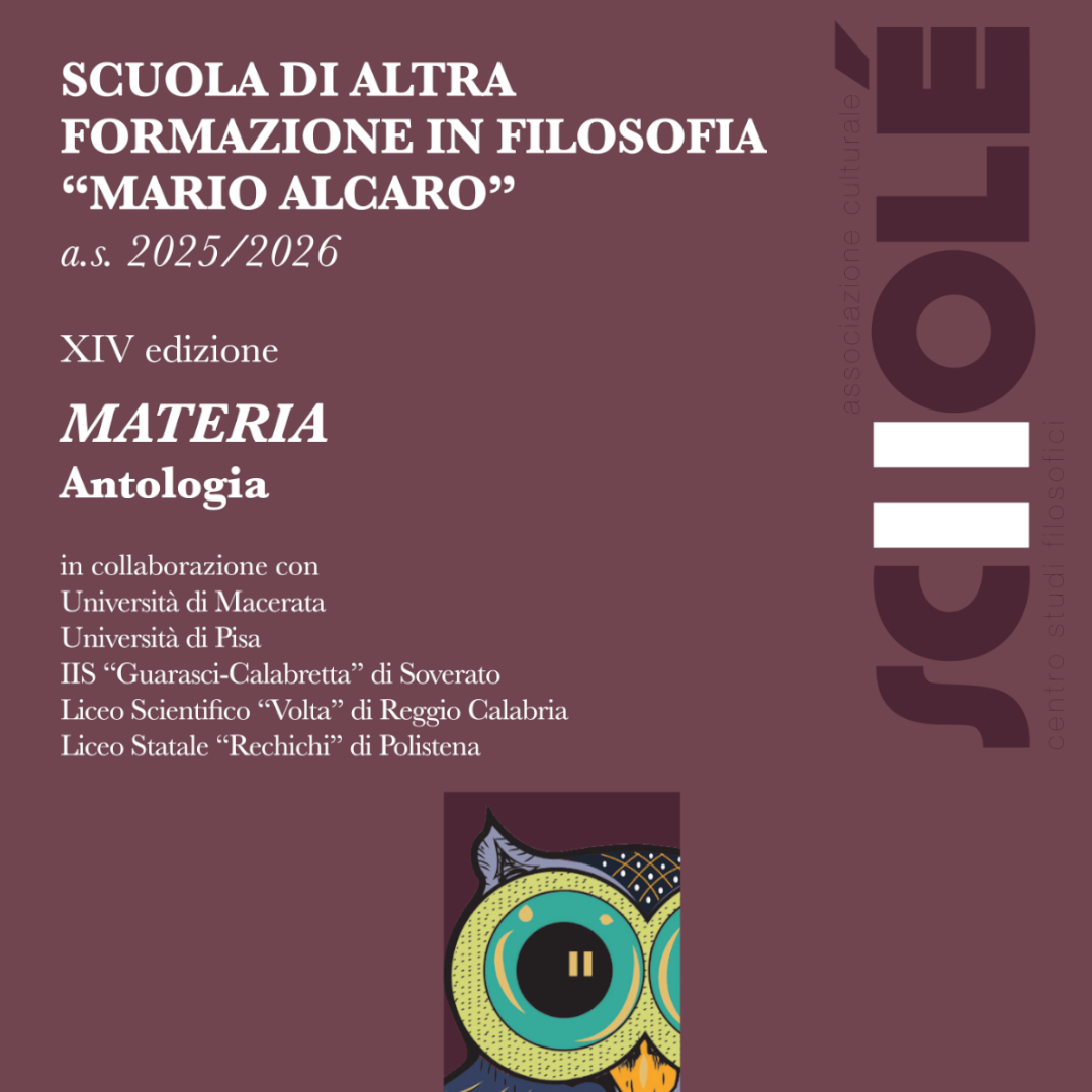 Scuola "Alcaro" XIV edizione - "Materia": al via i seminari di filosofia nelle scuole